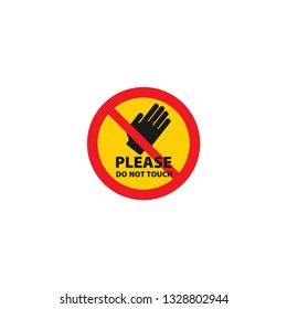do not touch circle icon on a white background