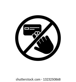 do not touch, credit card icon. Element of prohibition sign icon. Premium quality graphic design icon. Signs and symbols collection icon