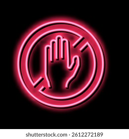 do not touch crossed out sign neon light sign vector. do not touch crossed out sign sign. isolated symbol illustration