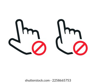 Do not touch. Cursor pointer forbidden. Vector illustration