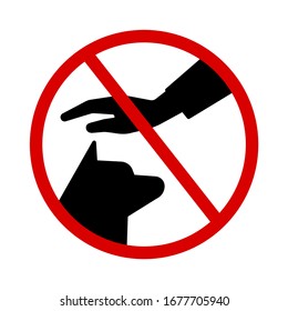 Do not touch the dog silhouette vector sign icon symbol