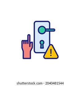 Do Not Touch Door Handle icon in vector. Logotype