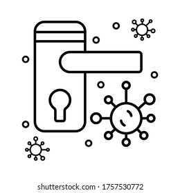 do not touch doorhandle single line icon