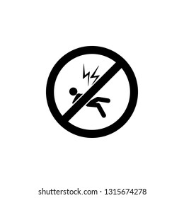 Do not touch the electricity sign icon. Simple glyph, flat vector element of ban, prohibition, forbid icons set for UI and UX, website or mobile application