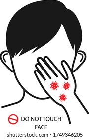Do not touch face icon vector illustration  