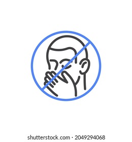 Do Not Touch Face Line Icon. Linear Style Sign For Mobile Concept And Web Design. Outline Vector Icon. Symbol, Logo Illustration. Vector Graphics