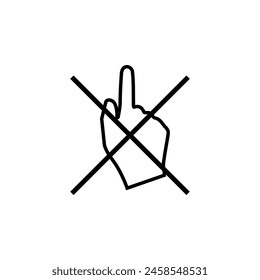 Do Not Touch Finger flat vector icon. Simple solid symbol isolated on white background. Do Not Touch Finger sign design template for web and mobile UI element