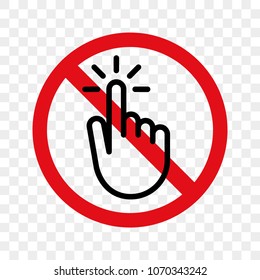 Do not touch finger switch vector warning sign icon