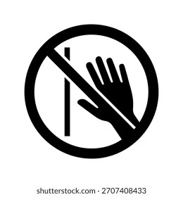 No toque el ícono del Vector de la muestra de vidrio sobre un fondo blanco
Icono de signo de advertencia de Vector