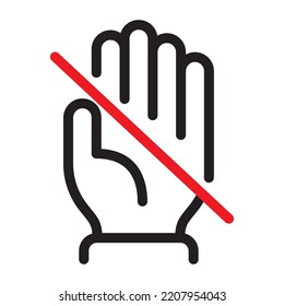 Do not touch hand icon. Stop or forbidden line sign vector illustration