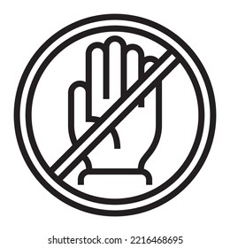 Do not touch hand icon. Stop or forbidden line sign vector illustration