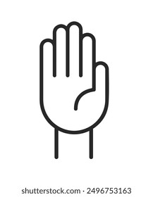 Tippen Sie nicht auf das Handsymbol. Stopp oder verbotenes Linienzeichen, Vektorgrafik-Stockgrafik