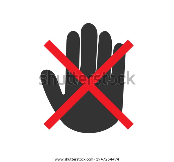 Do Not Touch Hand Icon Prohibiting Stock Vector (Royalty Free ...