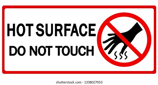 Do not touch hot surface danger signs - Vector