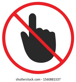 do not touch icon black in red circle- vector.