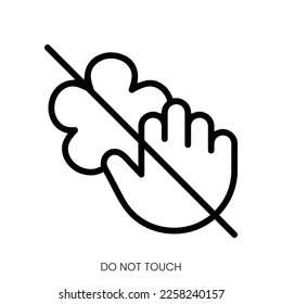 do not touch icon. Line Art Style Design Isolated On White Background