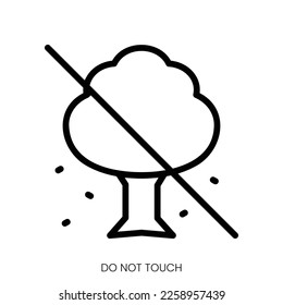 do not touch icon. Line Art Style Design Isolated On White Background