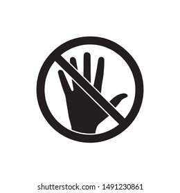 Do not touch icon vector. Do not touch symbol. Linear style sign for mobile concept and web design. Do not touch symbol illustration. Pixel vector graphics - Vector.