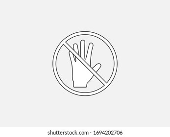 Do not touch icon. Vector illustration, flat design.