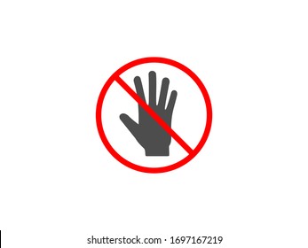 Do not touch icon. Vector illustration, flat design.