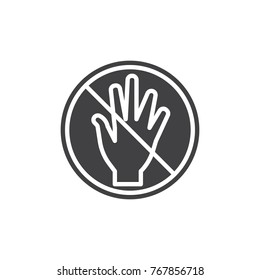 Do not touch icon vector, filled flat sign, solid pictogram isolated on white. Symbol, logo illustration.