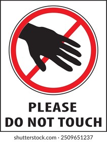 Do not touch industrial safety warning sign notice vector