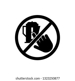 do not touch the kettle icon. Element of prohibition sign icon. Premium quality graphic design icon. Signs and symbols collection icon