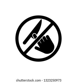 do not touch the knife icon. Element of prohibition sign icon. Premium quality graphic design icon. Signs and symbols collection icon