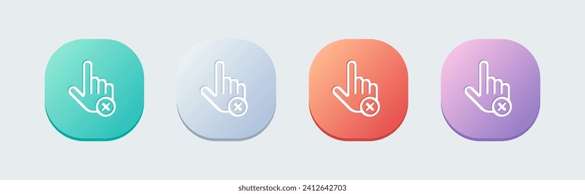 Do not touch line icon in flat design style. Stop signs vector illustration