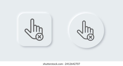 Do not touch line icon in neomorphic design style. Stop signs vector illustration