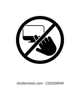 do not touch, monitor icon. Element of prohibition sign icon. Premium quality graphic design icon. Signs and symbols collection icon