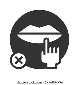 Do Not Touch Mouth Icon vector illustration