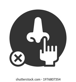 Do Not Touch Nose  Icon vector illustration