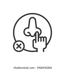 Do Not Touch Nose Do Not Touch Mouth Icon vector illustration