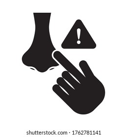 do not touch nose , silhouette style icon vector illustration design