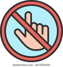 Do Not Touch Outline Filled Style Icon