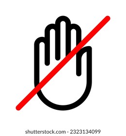 Do not touch outline icon. Vector graphics