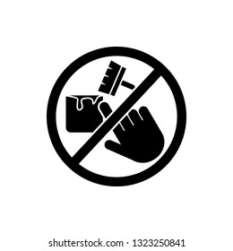 do not touch, paint icon. Element of prohibition sign icon. Premium quality graphic design icon. Signs and symbols collection icon