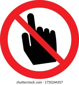 Do not touch, prohibition sign with hand fingers, vector illustration.