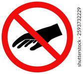 do not touch sign. flat vector illustration simple design.