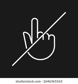 Do not touch sign, linear style, editable stroke