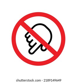 do not touch sign on white background