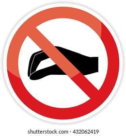 Do Not Touch Sign on white background.vector illustration.