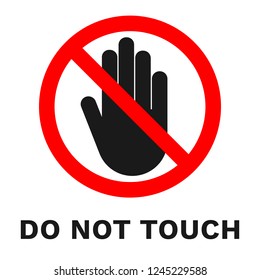 Do Not Touch Sign Sticker Inscription Stock Vector (Royalty Free ...