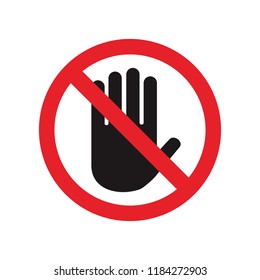 Do Not Touch Sign. Vector.