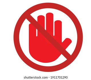 Do not touch sign. vector