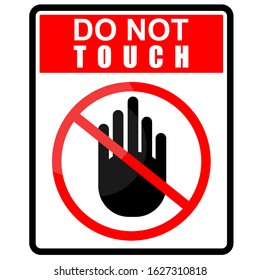 do not touch, sticker and label