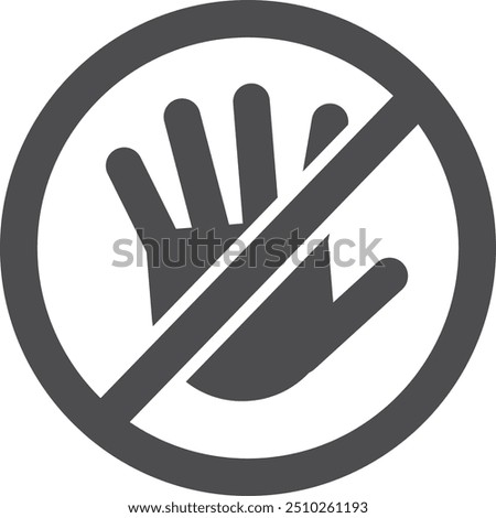 Do not touch symbol. Crossed human palm