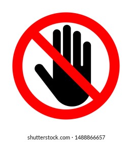 Do Not Touch Symbol On White Stock Vector (Royalty Free) 1488866657 ...