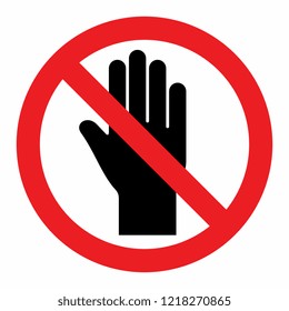 Do not touch. Vector icon, sign.